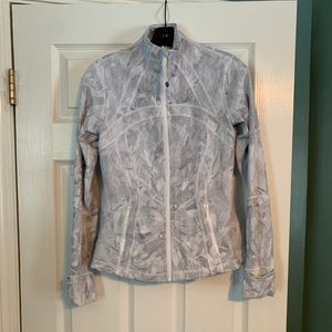 Gray and white Lululemon define jacket